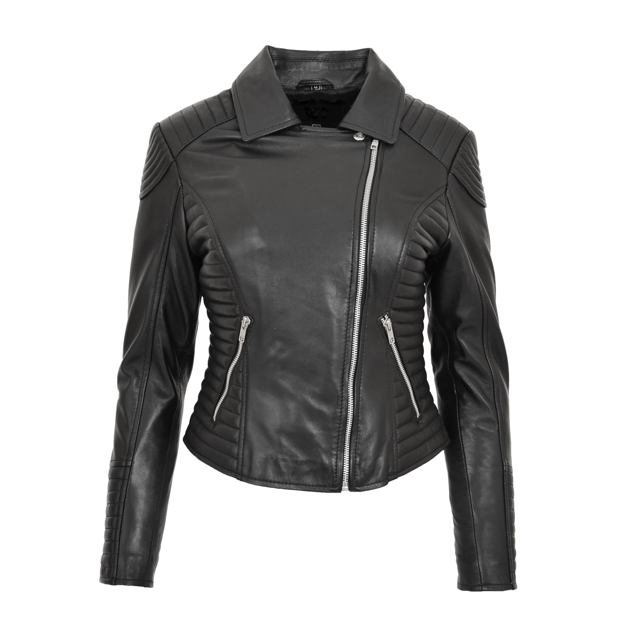 BUNERI Biker Cuir Souple Anna Noir Cross Zip – Image 7