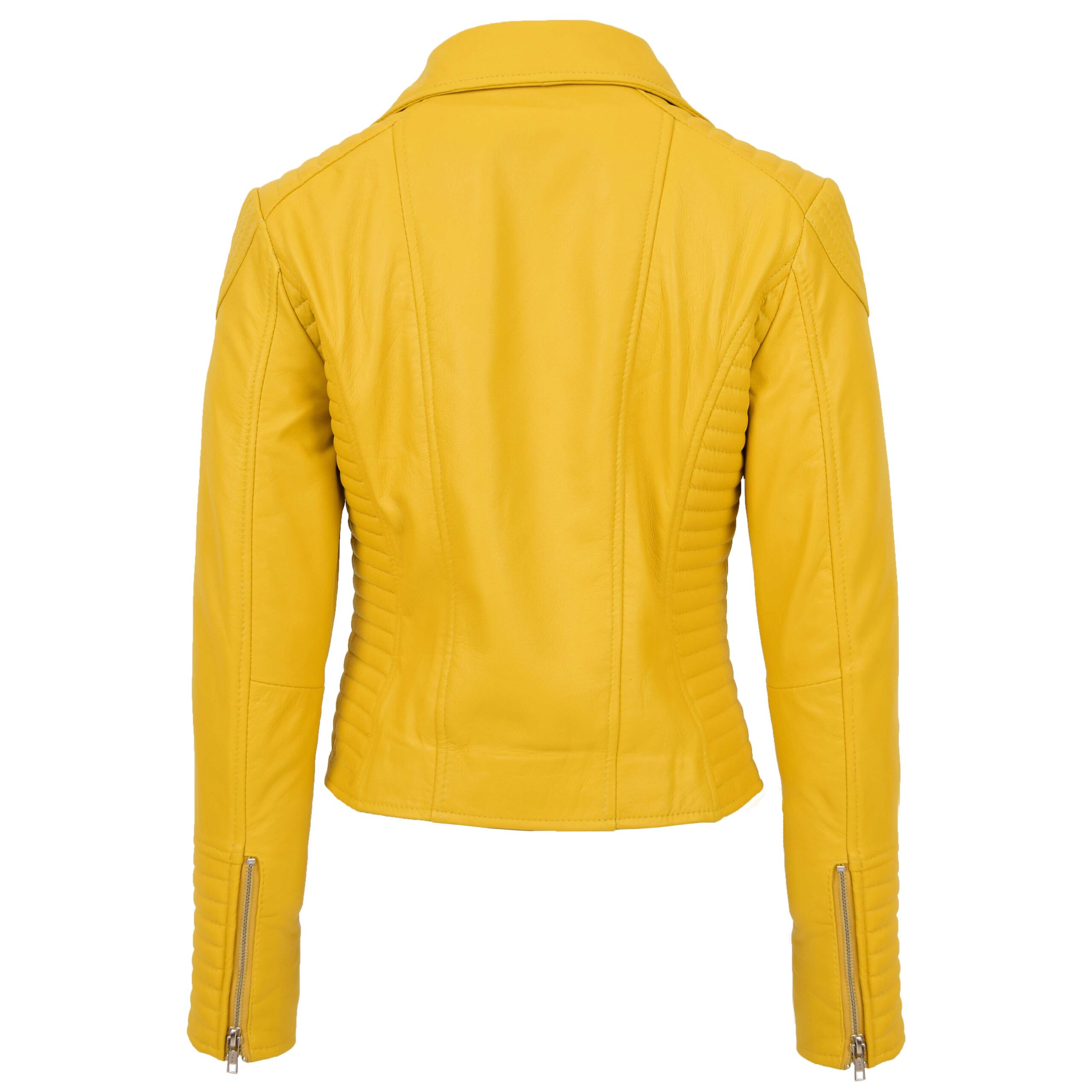 BUNERI Biker Cuir Souple Anna Jaune Cross Zip – Image 2