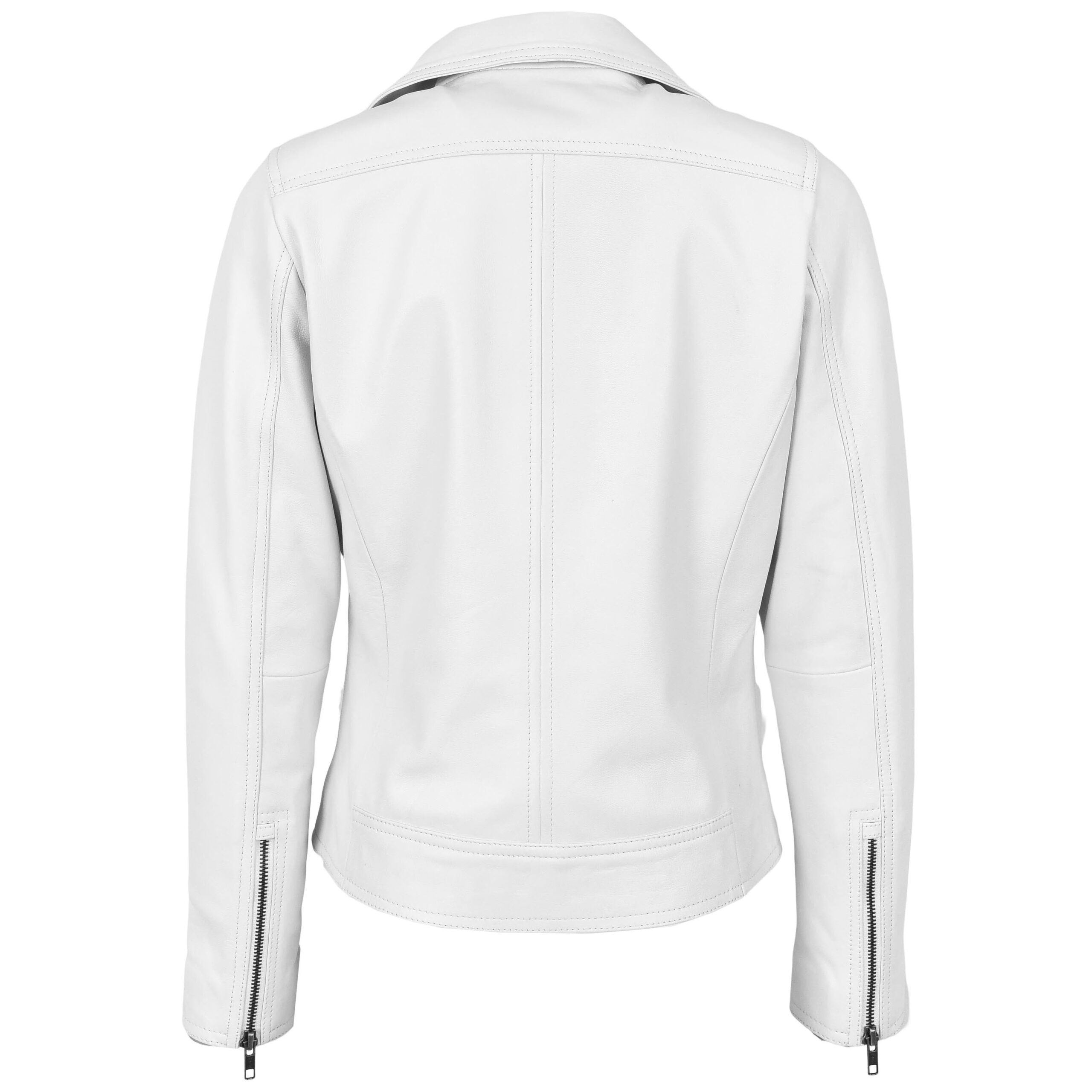 Veste Biker Lola en Cuir Véritable Blanc (7)