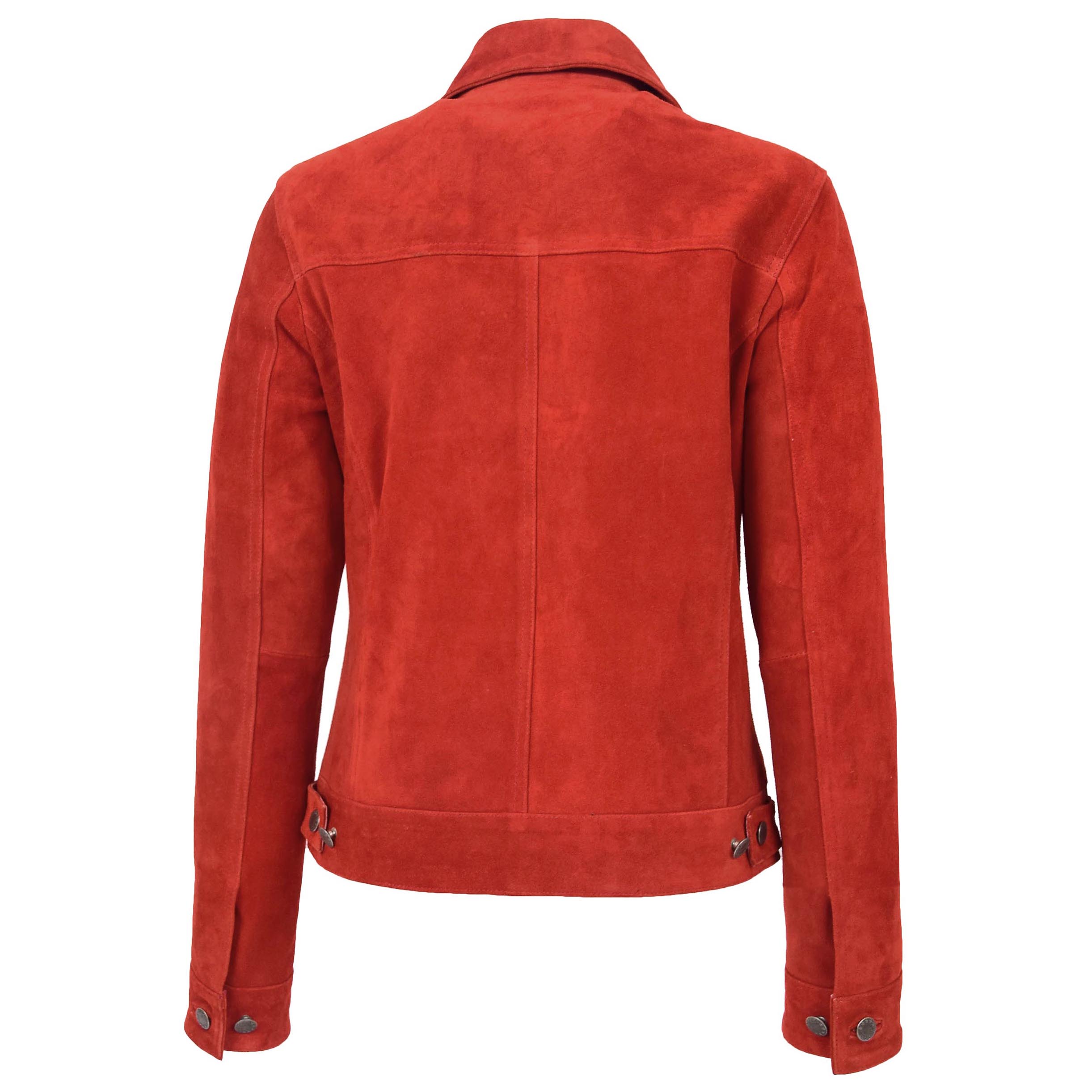 BUNERI Veste en Daim Trucker pour Femme Rouge – Image 2