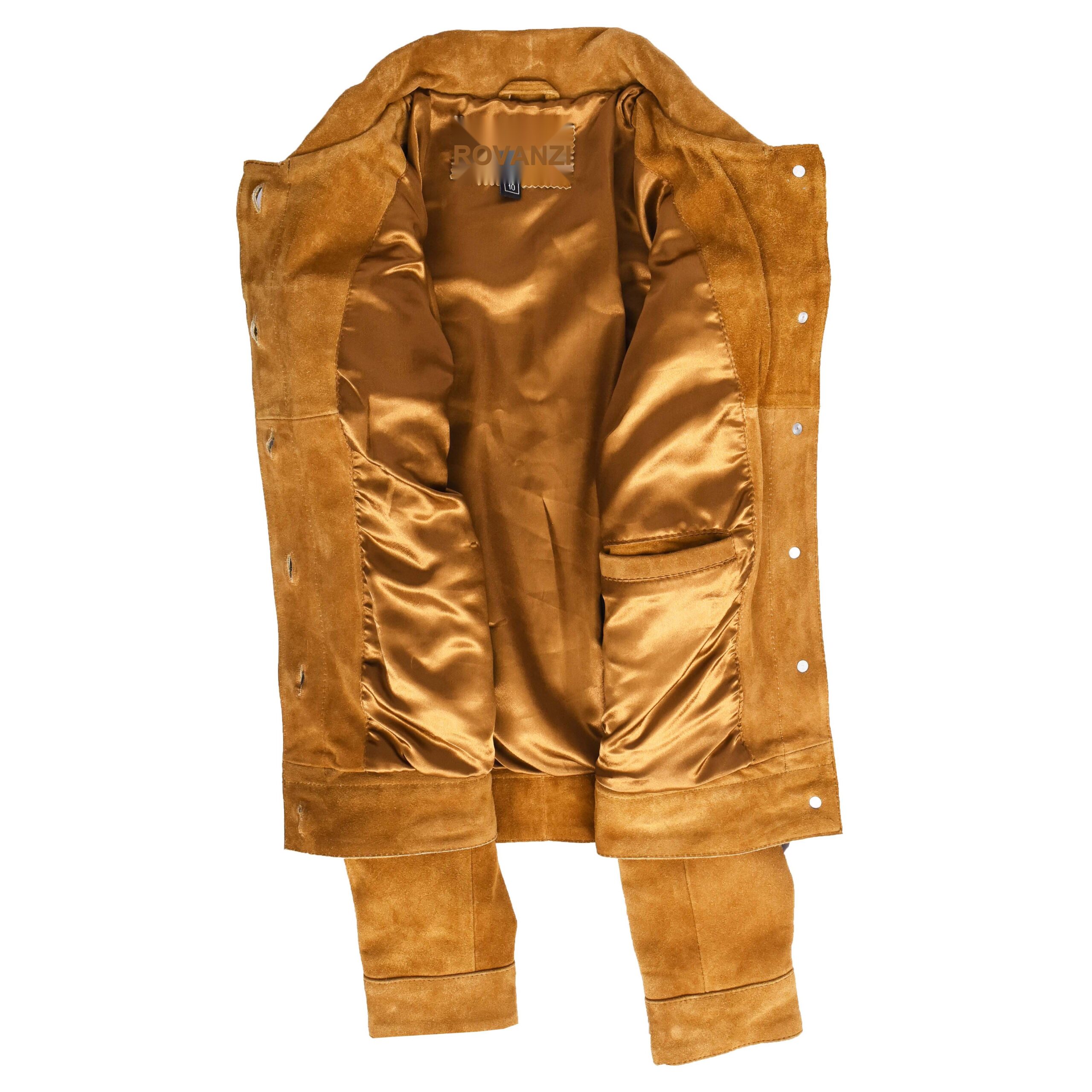 BUNERI Veste en Daim Trucker pour Femme Beige – Image 7