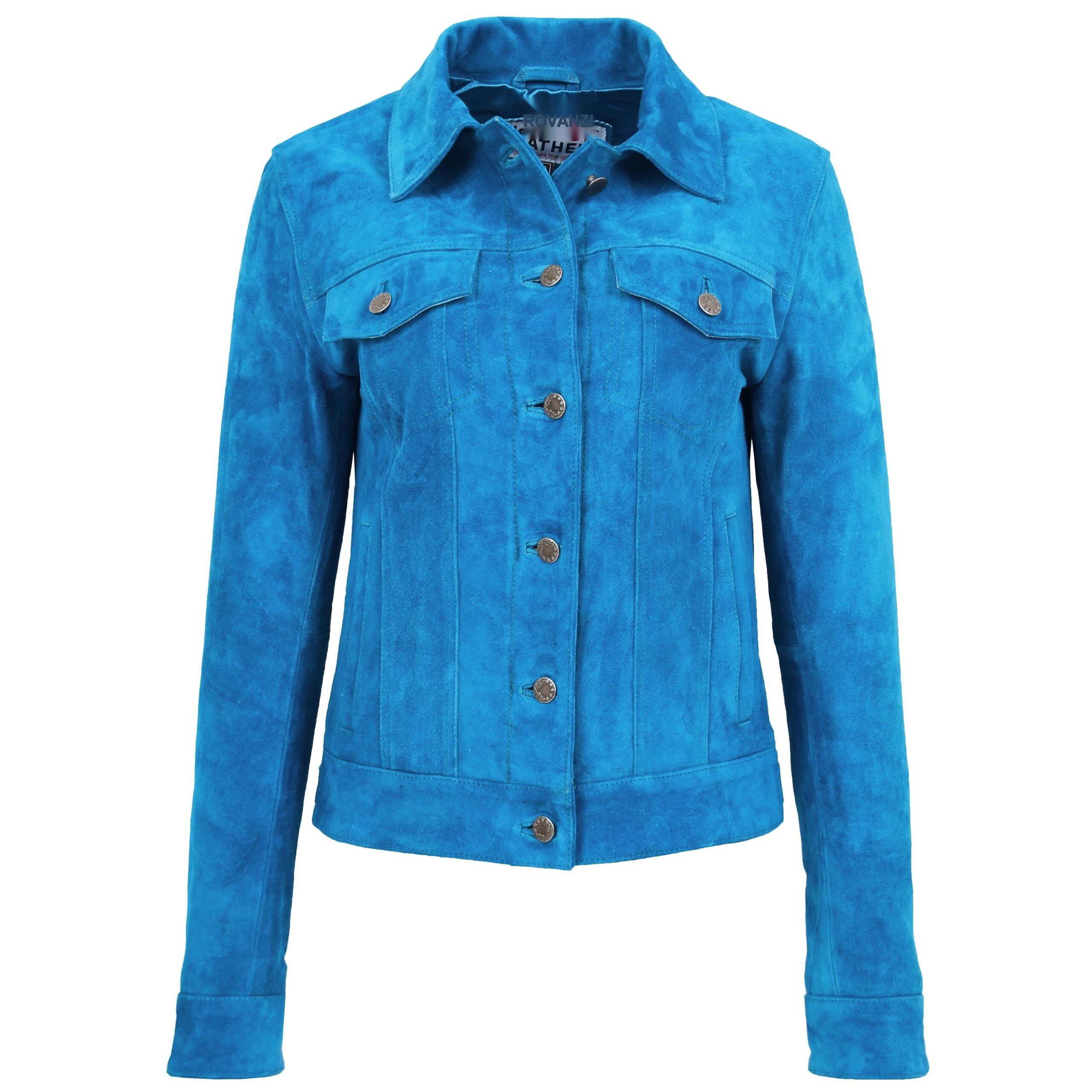 BUNERI Suède Alma Bleu Sarcelle Style Trucker – Image 3