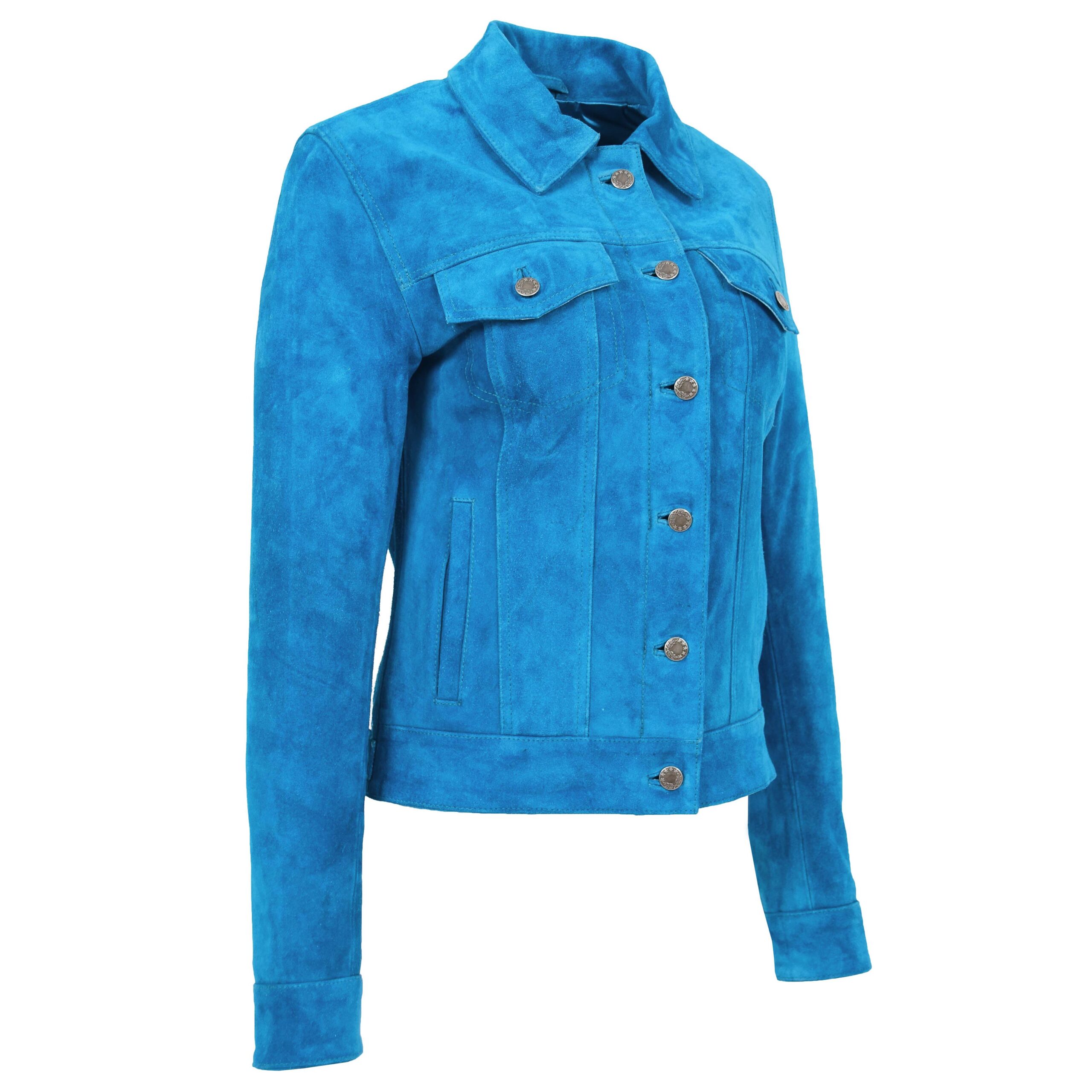 BUNERI Suède Alma Bleu Sarcelle Style Trucker – Image 6