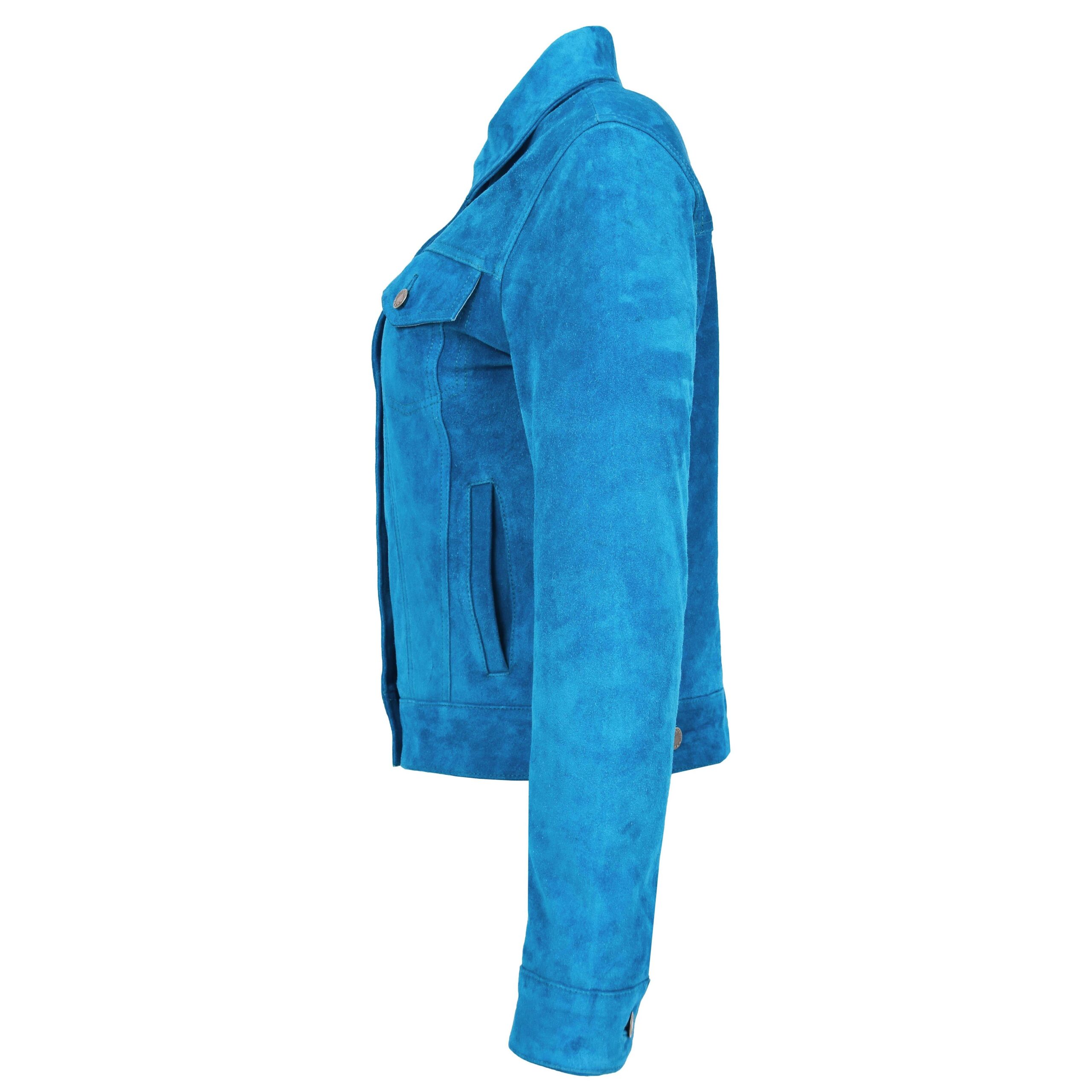 BUNERI Suède Alma Bleu Sarcelle Style Trucker – Image 4